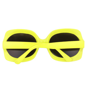 Yellow Neon Square Costume Glasses