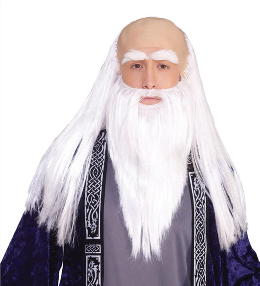 Wizard Wig & Beard Adult Costume Set