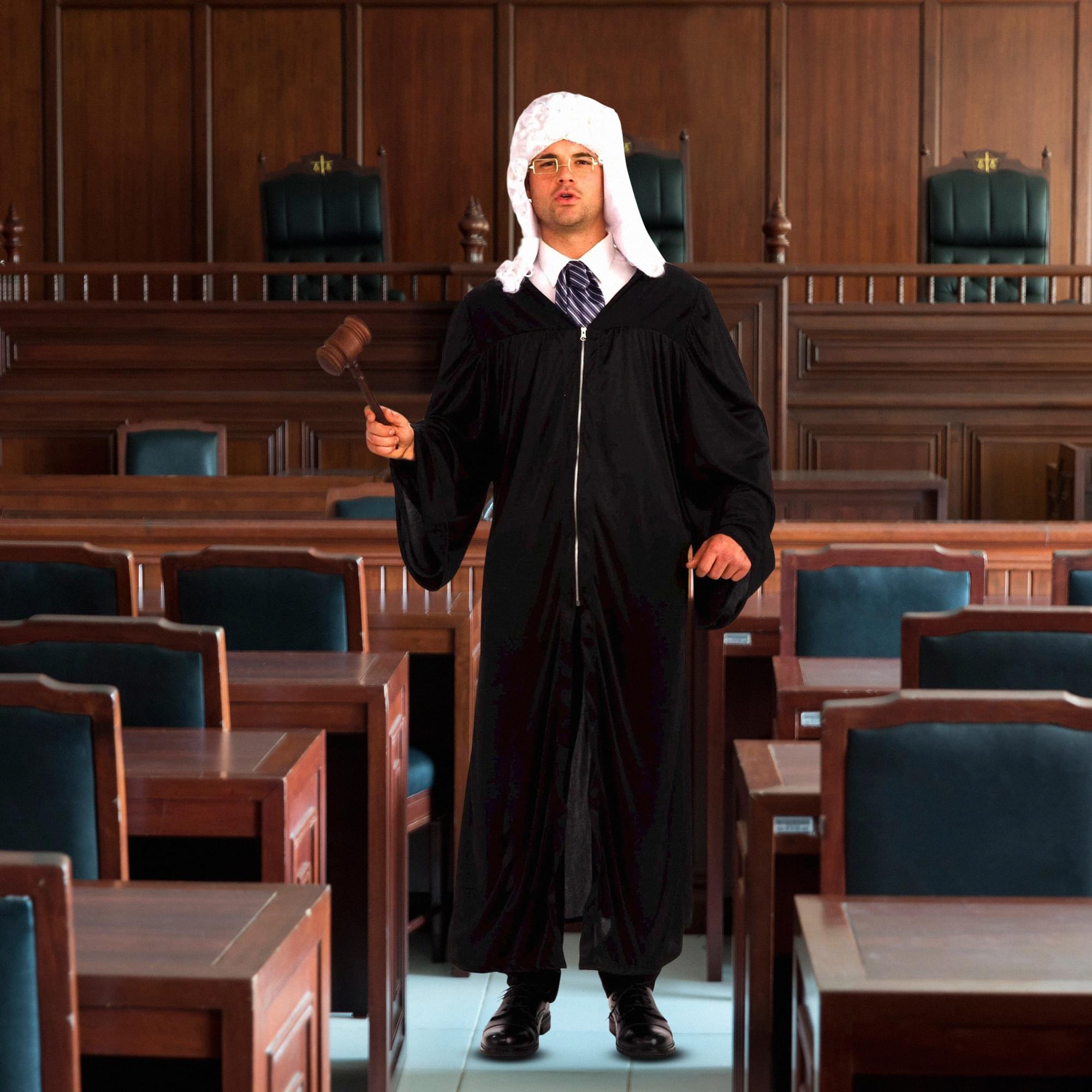 Judge Robe Costume Black Adult
