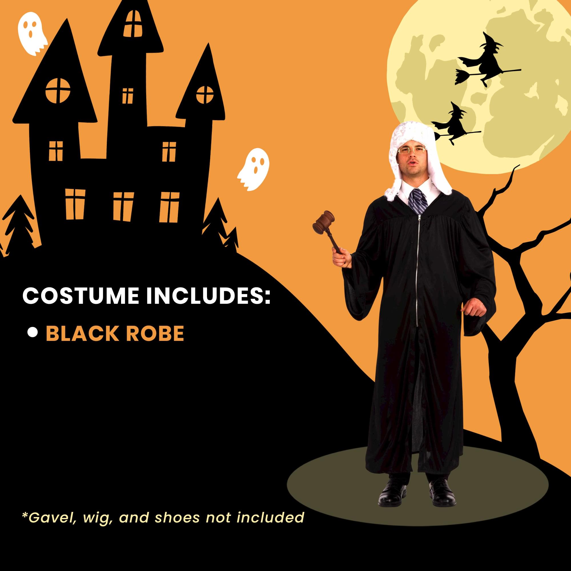 Judge Robe Costume Black Adult