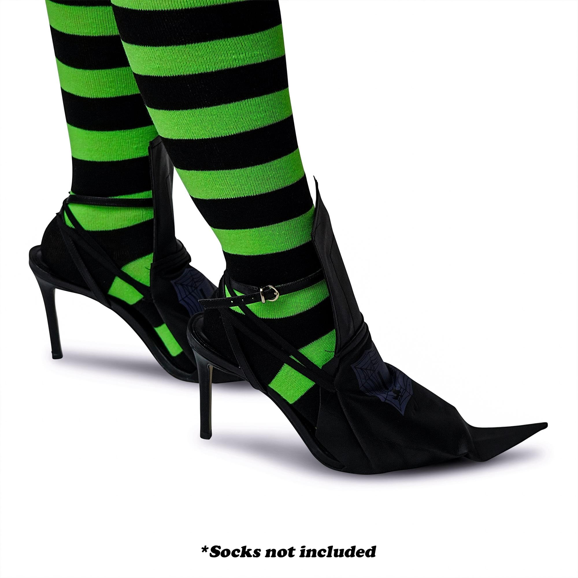 Witch Shoe Covers Costume Accessory With Purple Buckles