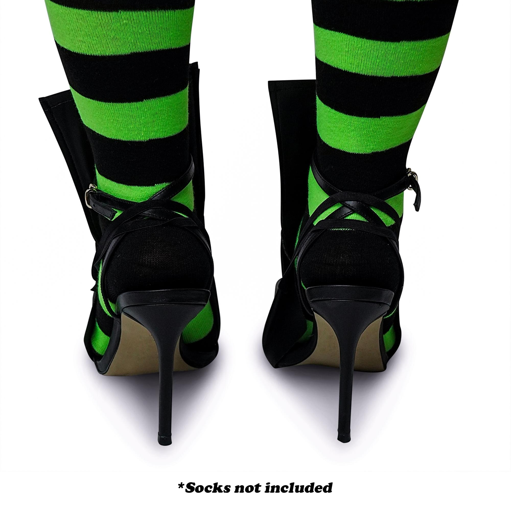Witch Shoe Covers Costume Accessory With Purple Buckles