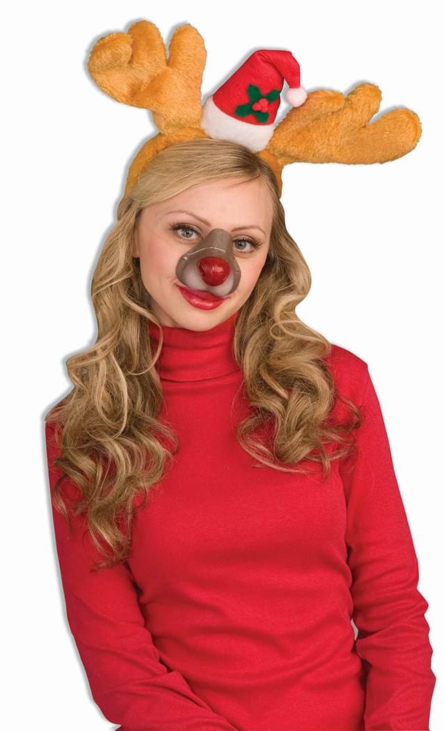 Red Reindeer Nose Costume Accessory Adult