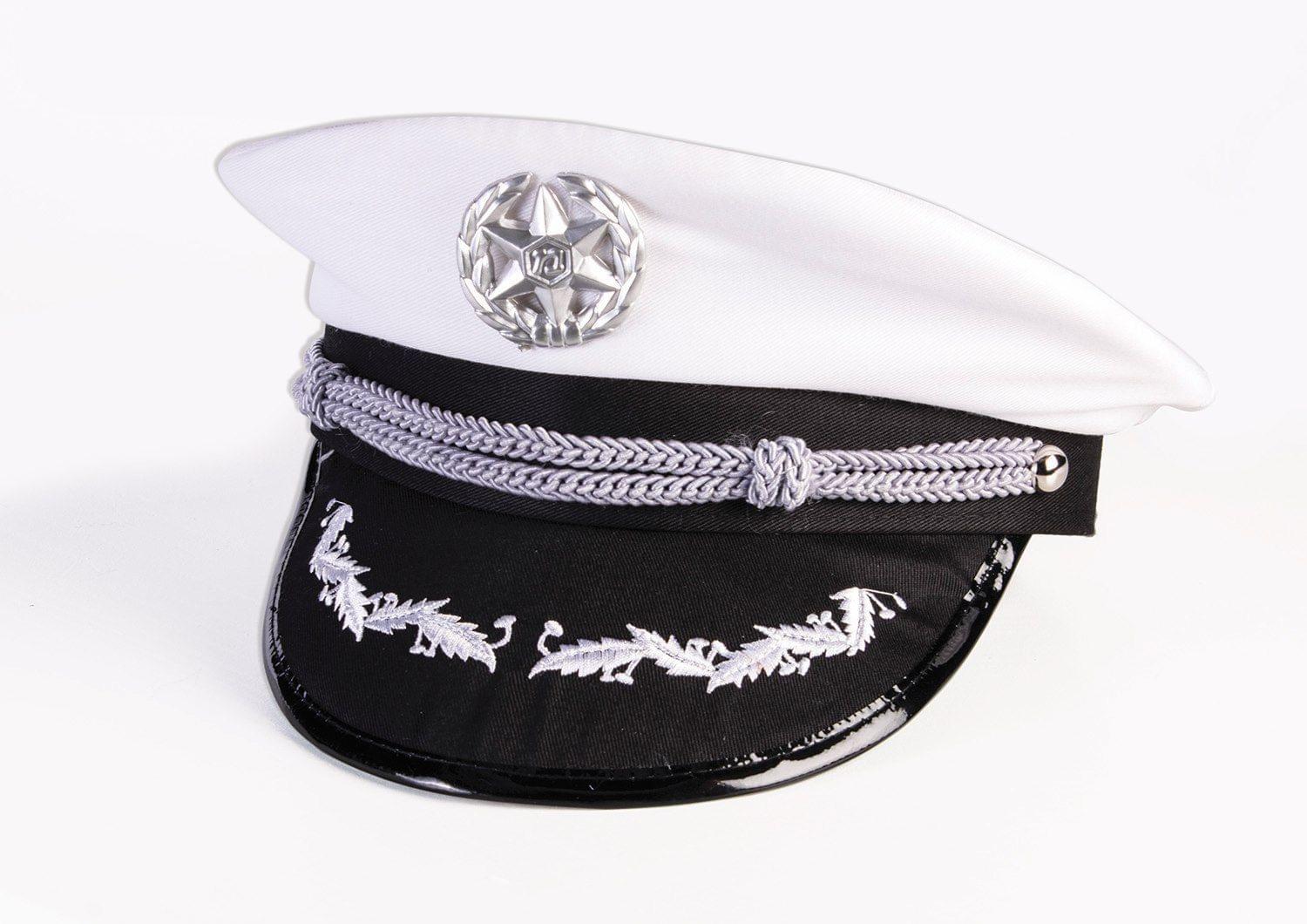 Deluxe Unisex White Officer Hat Adult Costume Accessory