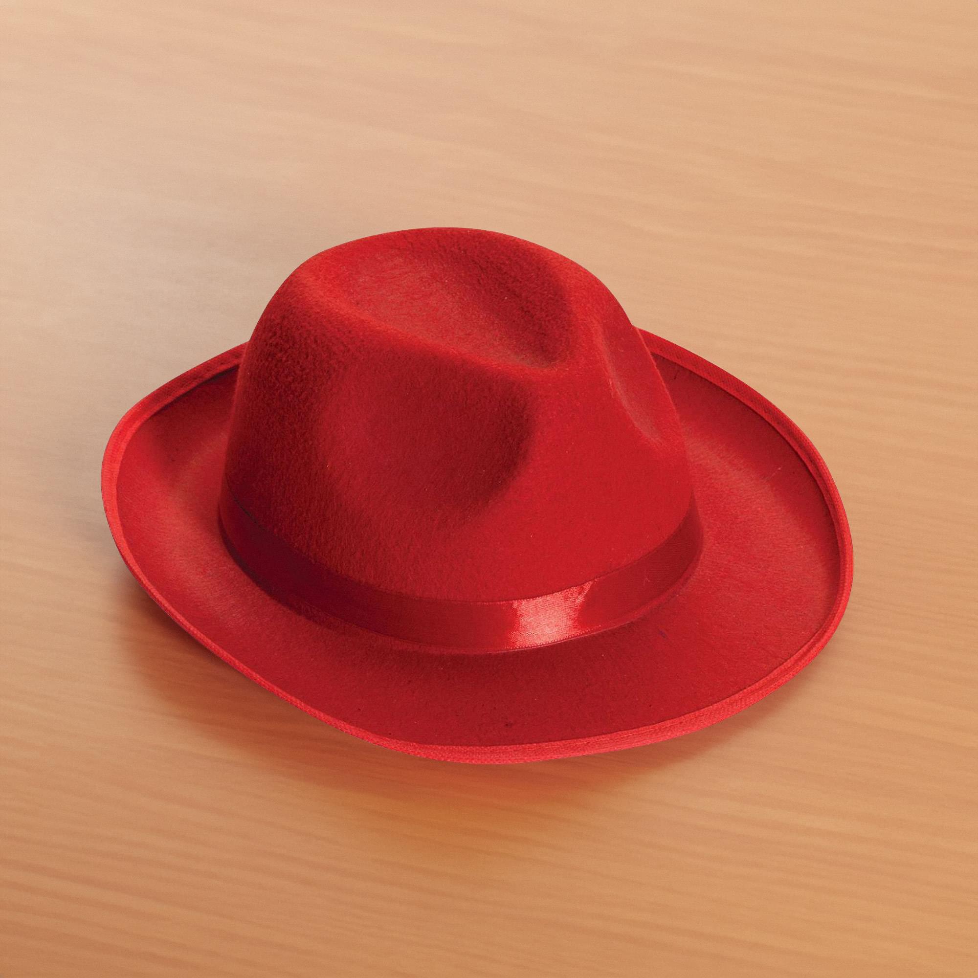 Red Felt Adult Costume Fedora