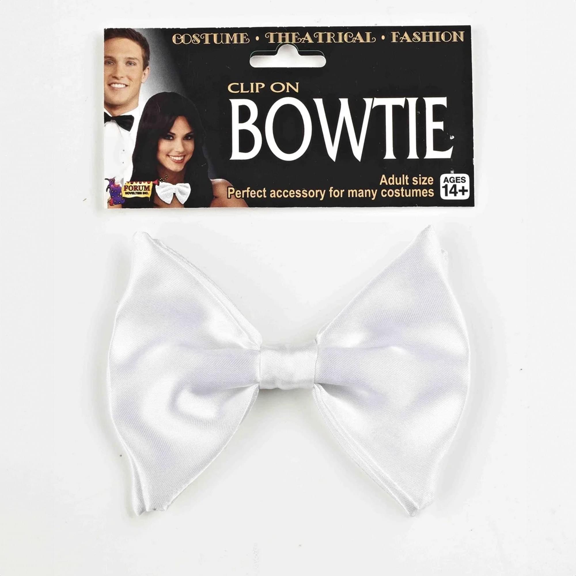 White Clip On Bowtie Costume Accessory