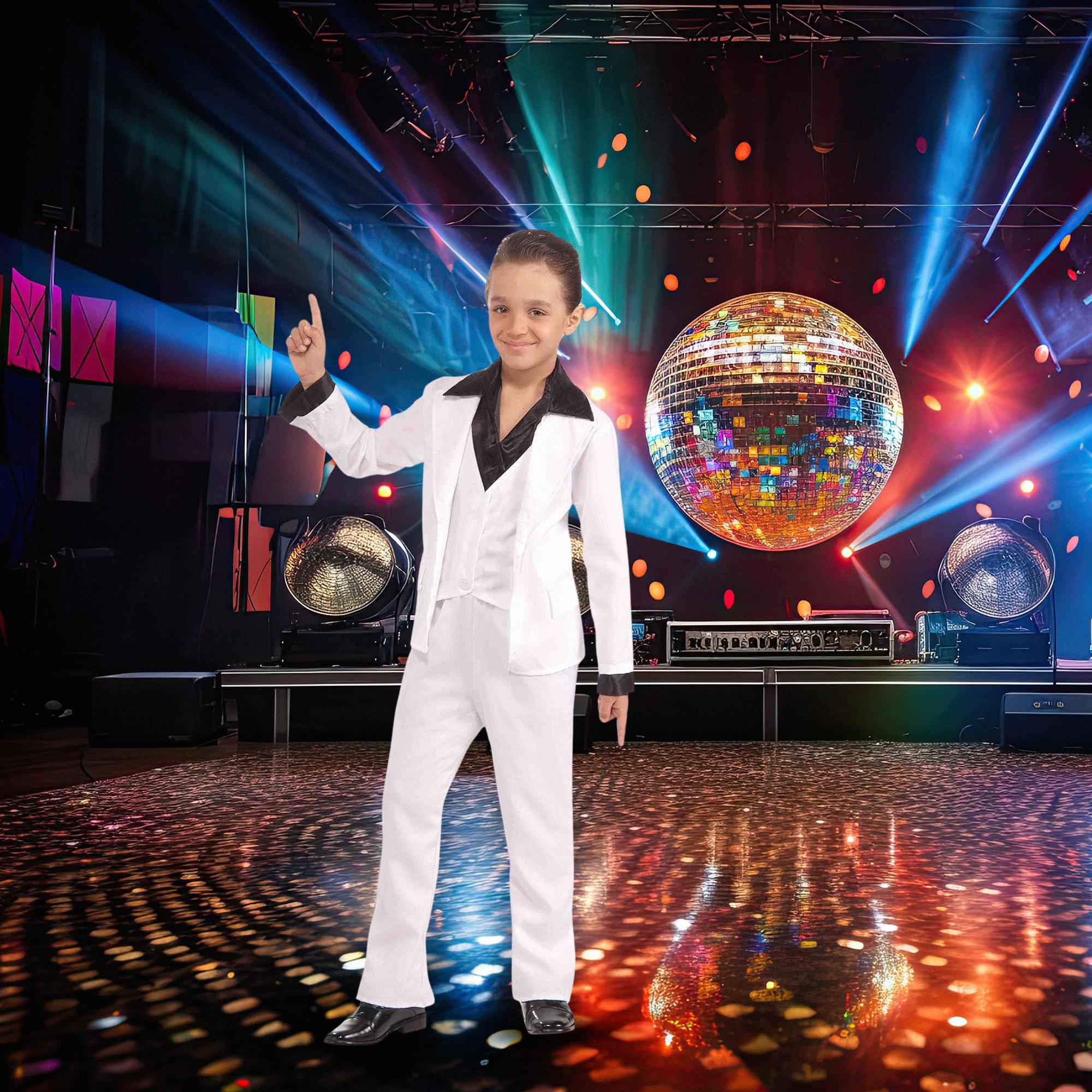 70's Disco Fever White Suit Child Costume