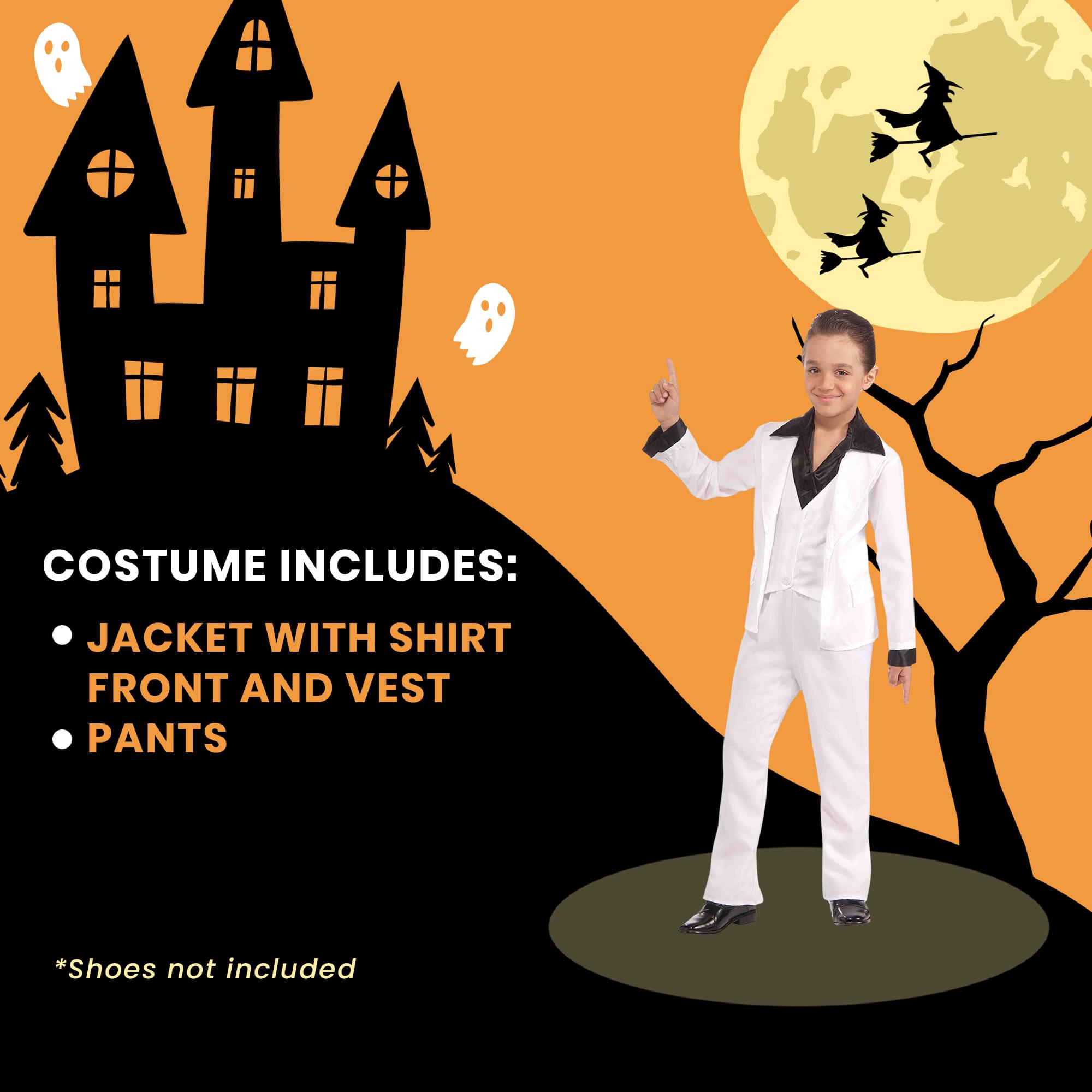70's Disco Fever White Suit Child Costume