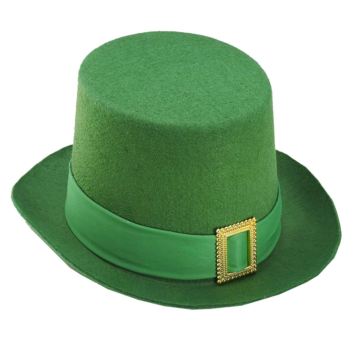 St. Patrick's Green Costume Top Hat w/Buckle Adult