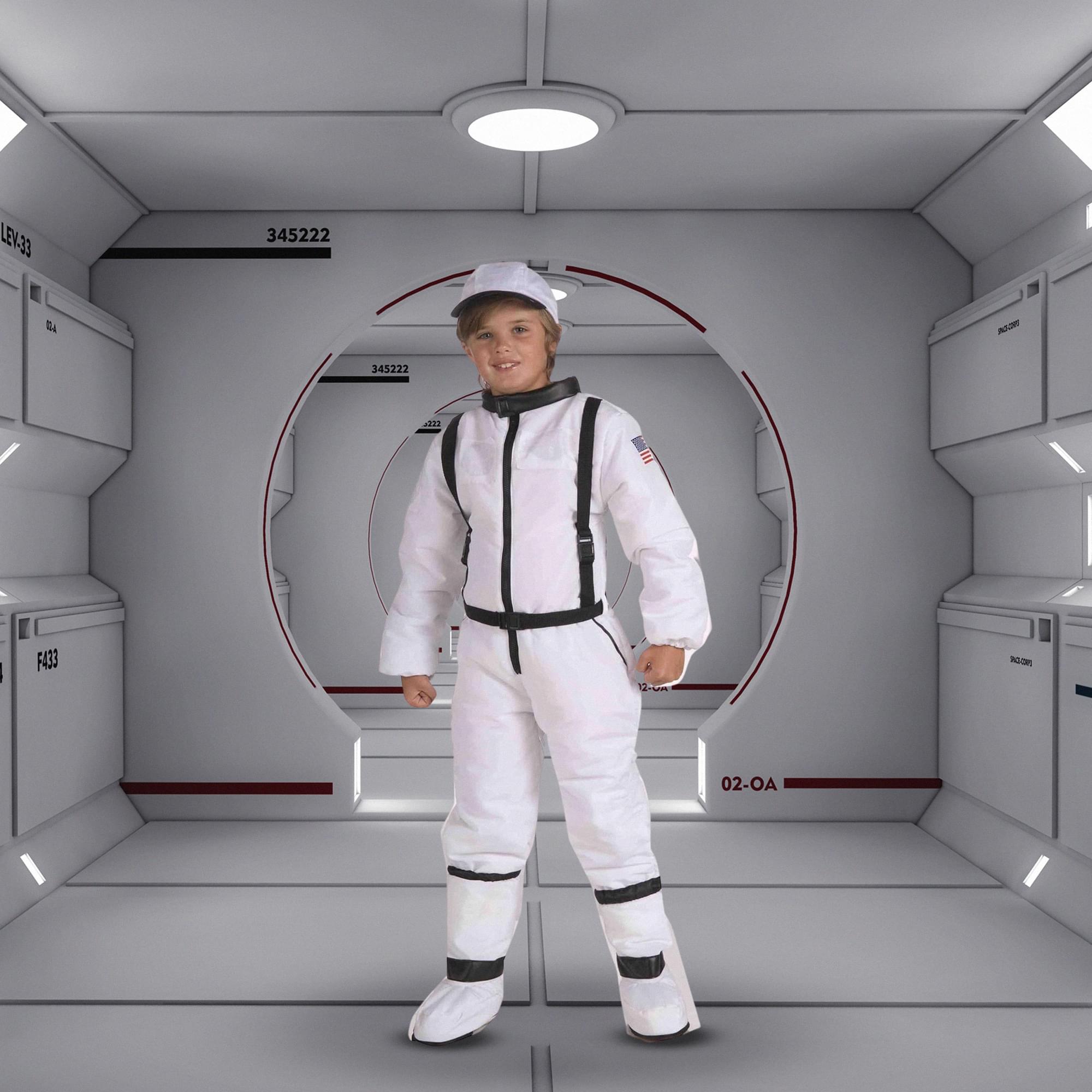 Space Explorer White Jumpsuit Astronaut Child Costume