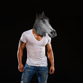 Deluxe Black Latex Horse Mask