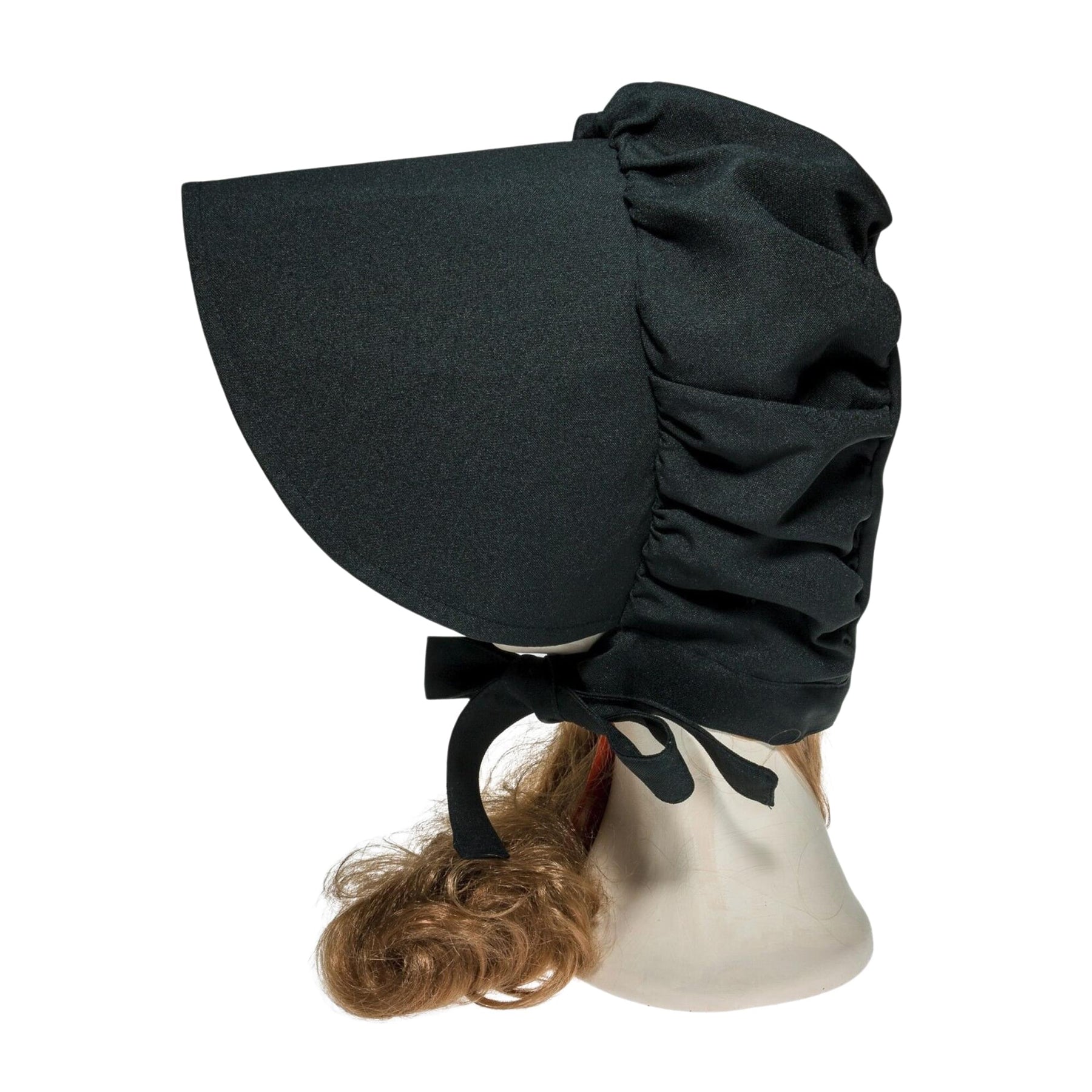 Colonial Style Large Bonnet Costume Hat Adult: Black