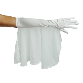 Ghost White Flutter Costume Gloves Adult