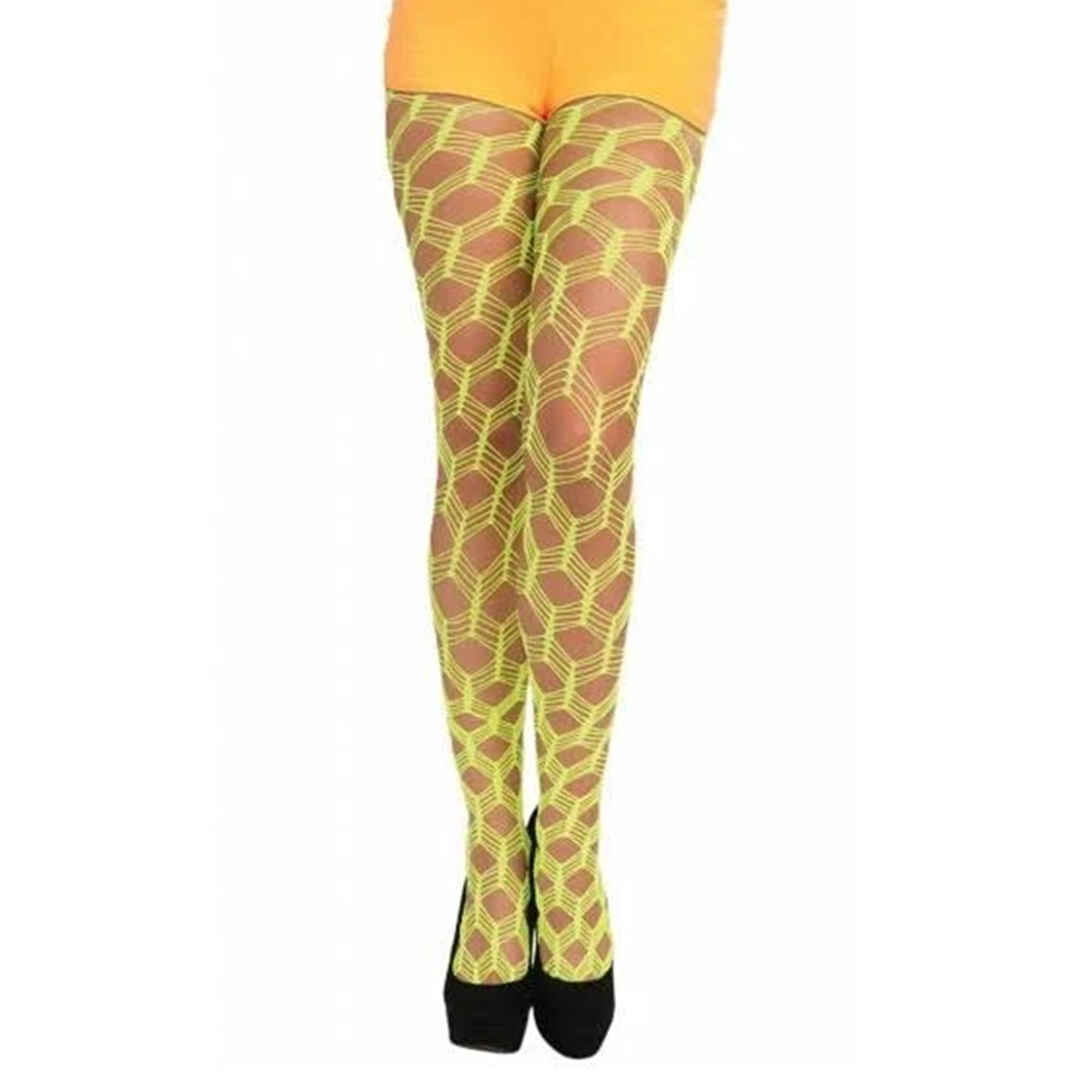 Club Candy Wide Fishnet Pantyhose Costume Hosiery Adult: Green