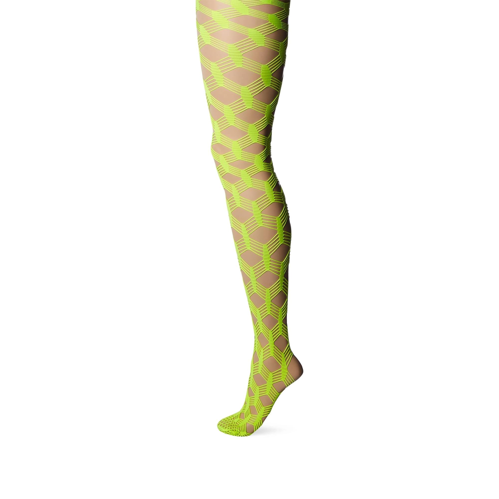 Club Candy Wide Fishnet Pantyhose Costume Hosiery Adult: Green