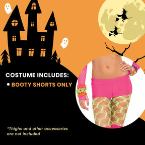 Club Candy Solid Neon Costume Booty Shorts Adult: Pink