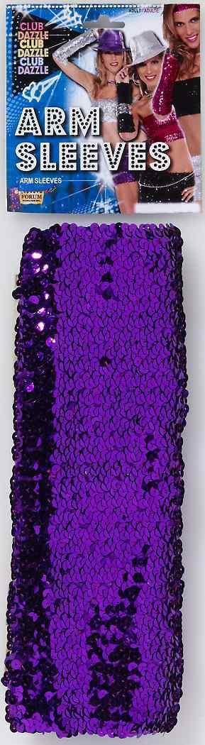 Sequin Costume Arm Sleeves Adult: Purple