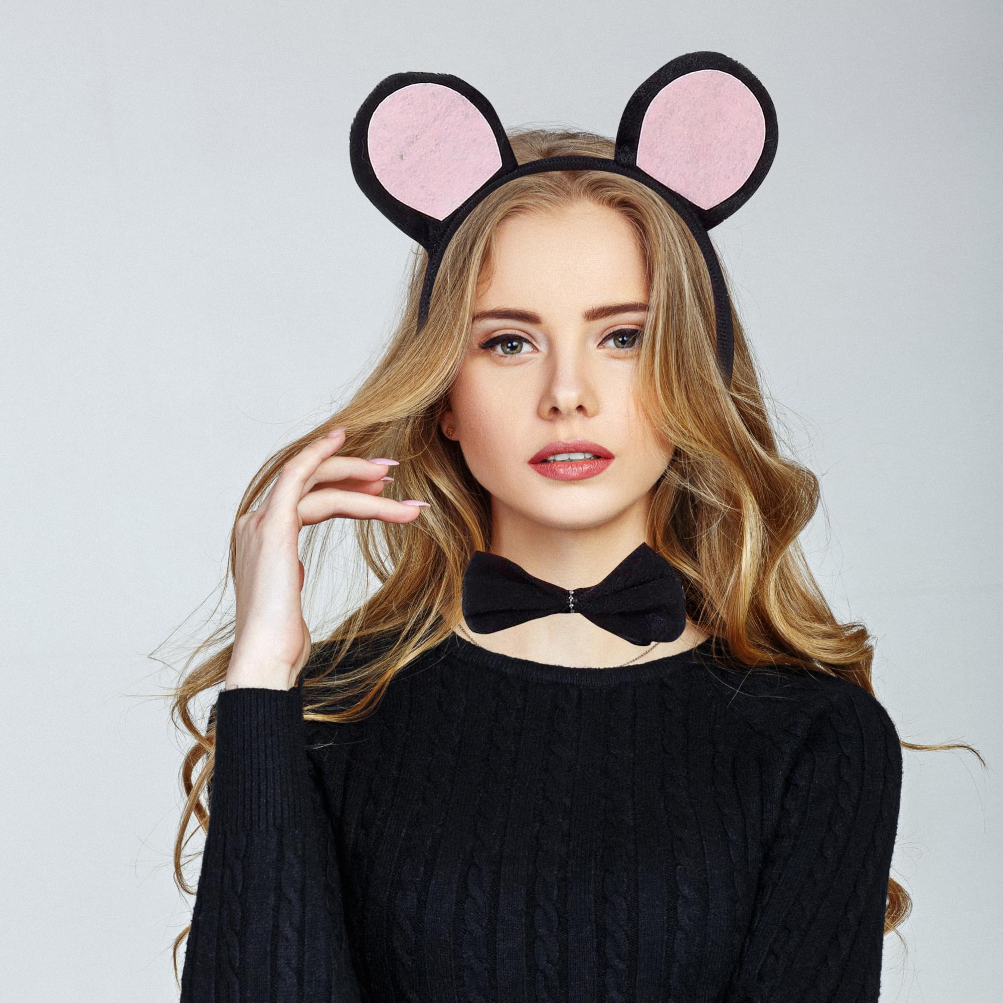 Black Mouse Headband Costume Accessory Set