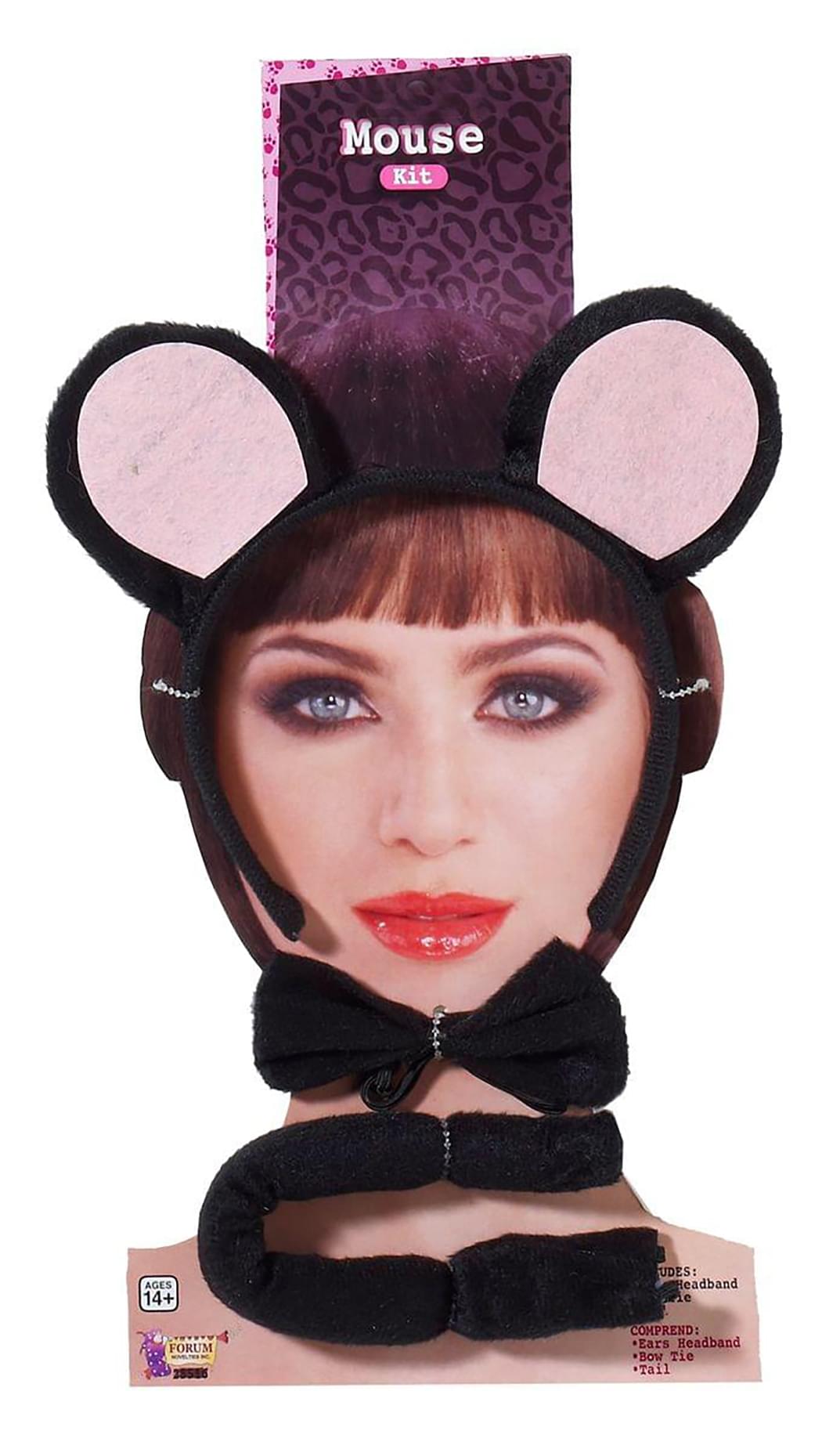 Black Mouse Headband Costume Accessory Set