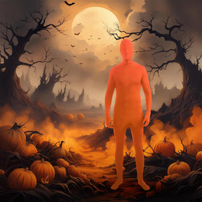 Disappearing Man Stretch Costume Jumpsuit Teen: Neon Orange
