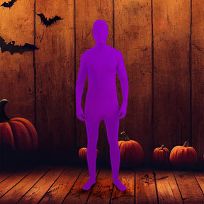 Disappearing Man Stretch Costume Jumpsuit Teen: Neon Purple