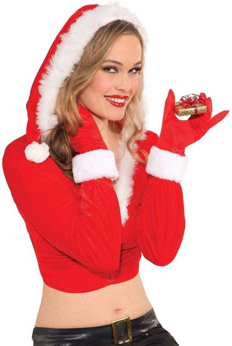 Red Santa Gloves Women's Costume Accessory
