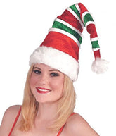 Red & Green Striped Santa Unisex Costume Hat