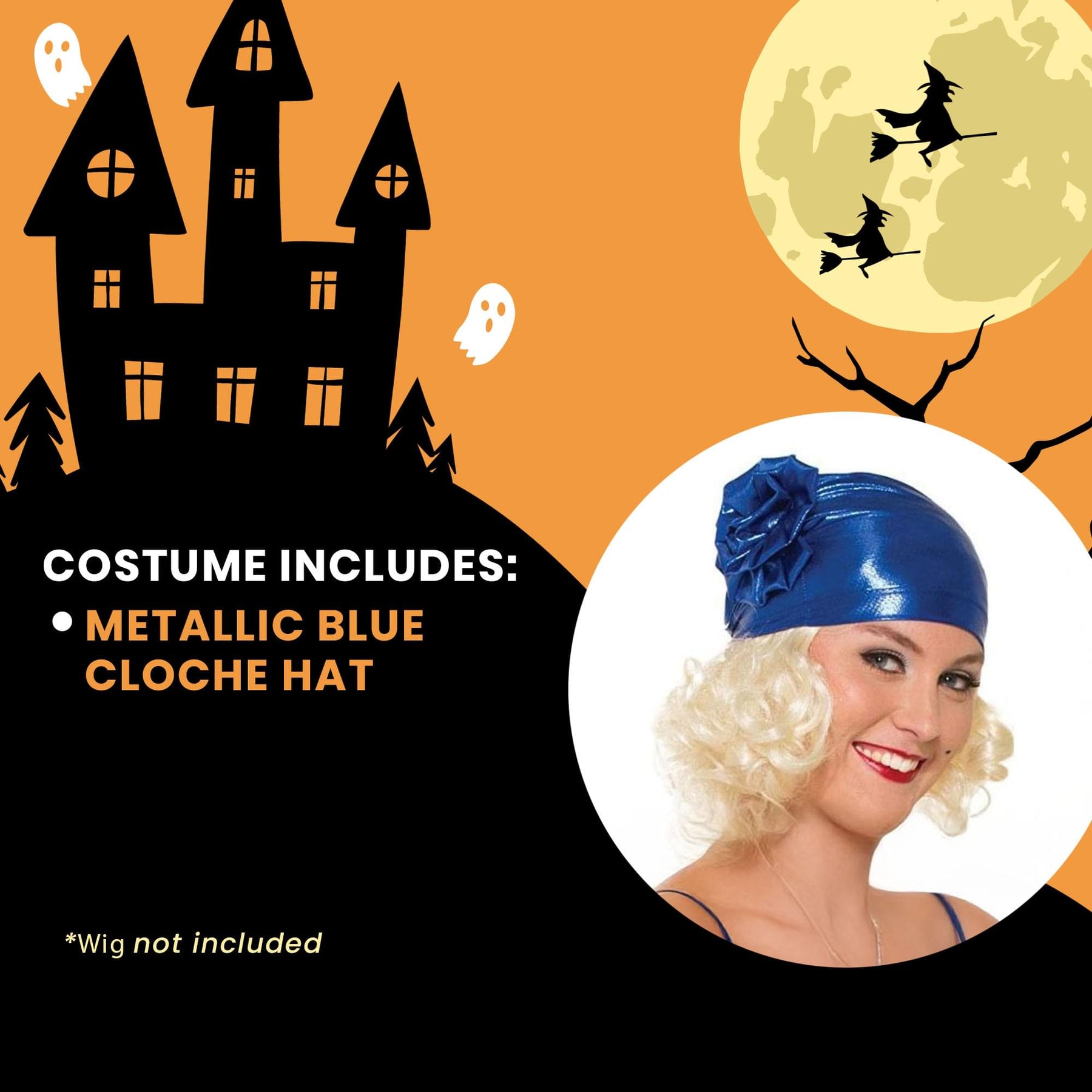 Roaring 20's Cloche Costume Hat One Size