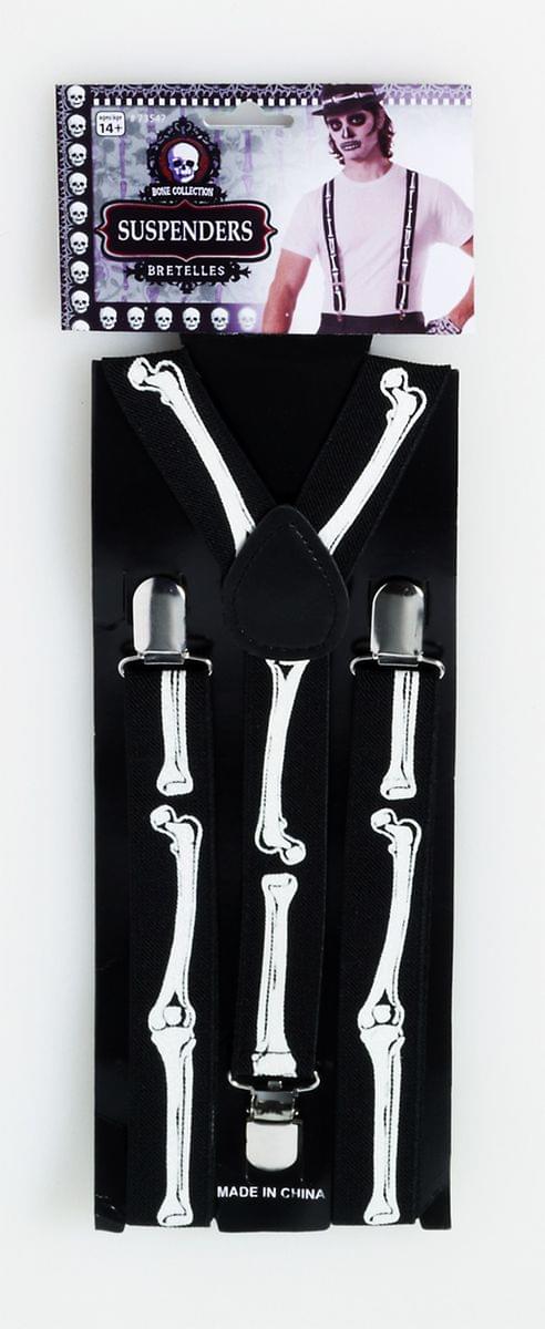 Skeleton Bones Adult Costume Suspenders