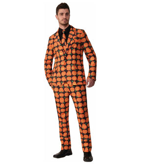 Men's Halloween Pumpkin Suit & Tie Costume