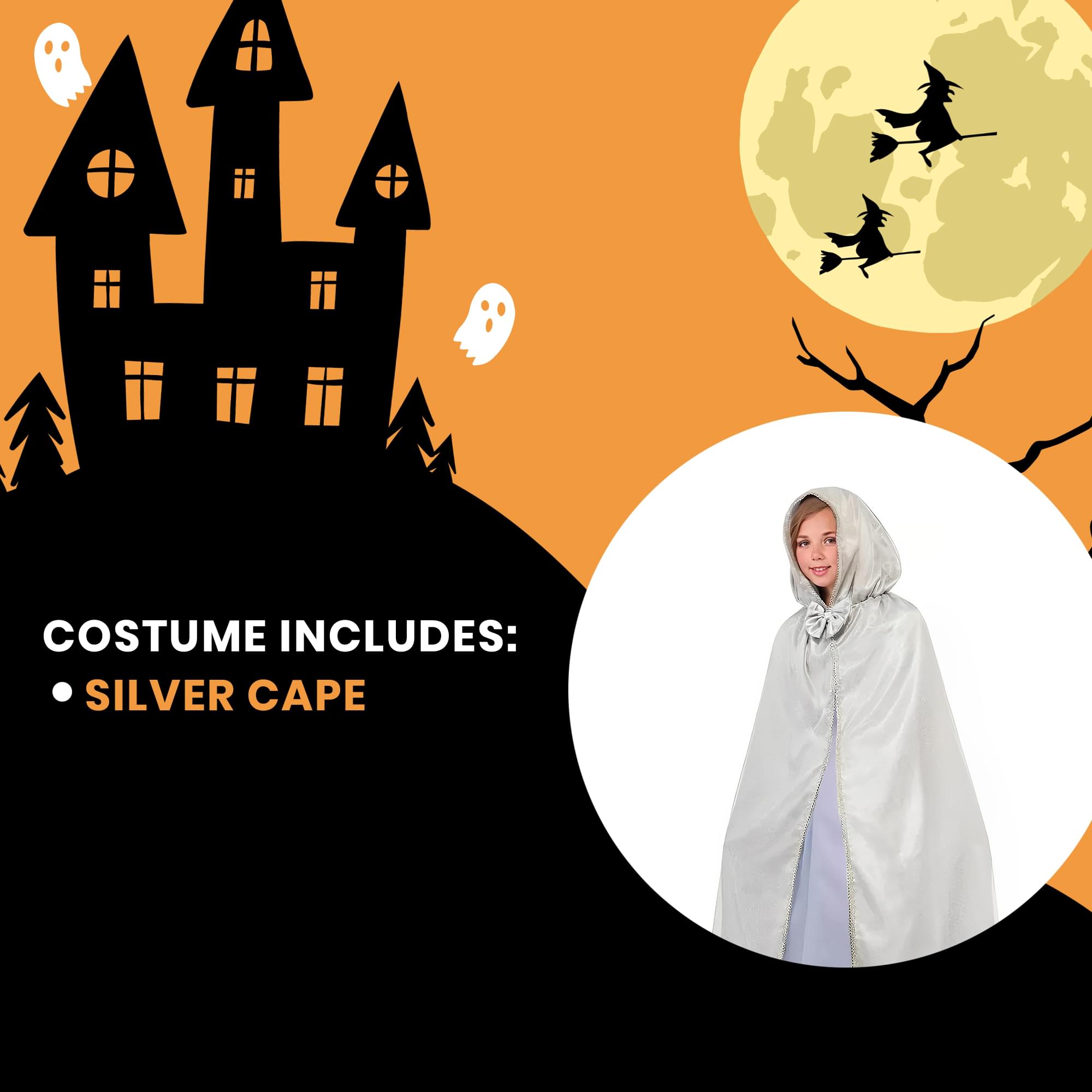 Royal Princess Silver Costume Cape Child Standard