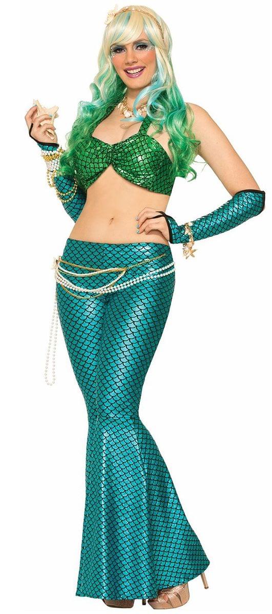 Mermaid Adult Costume Leggings Blue One Size