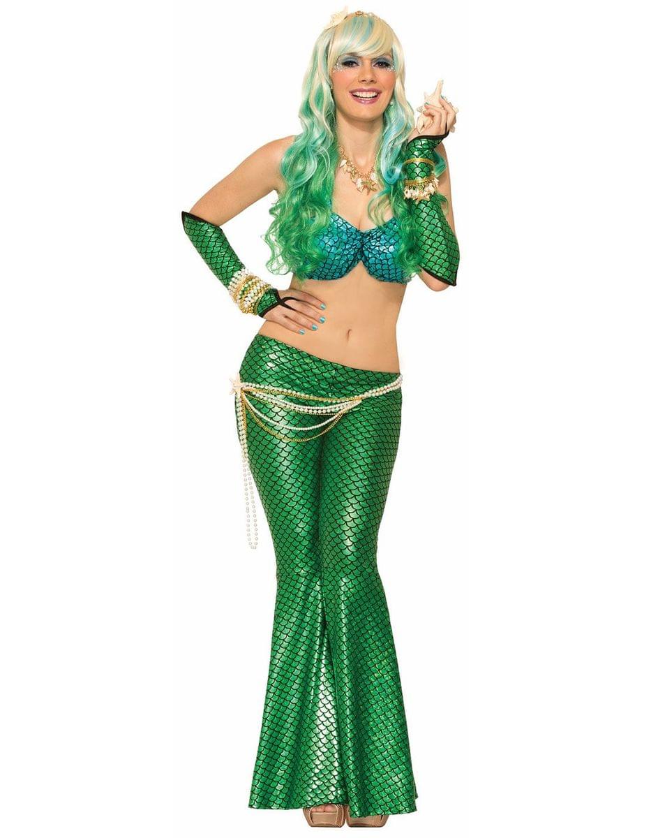 Mermaid Adult Costume Leggings Green One Size