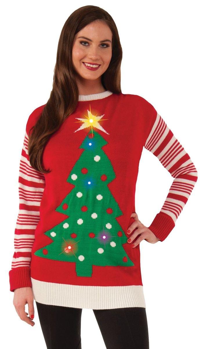 Christmas Tree Light-Up Adult Ugly Christmas Sweater