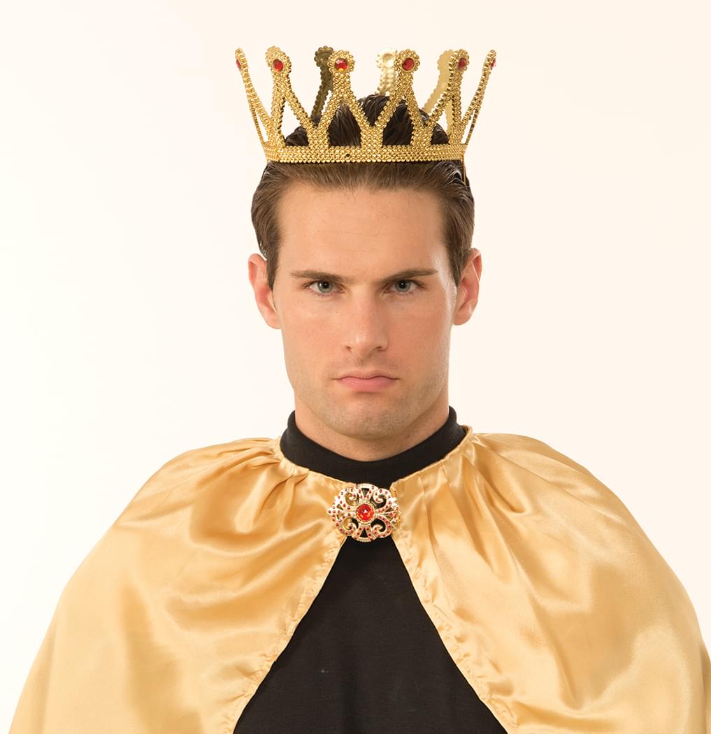 Royal King Costume Crown Gold With Jewels Adult Men