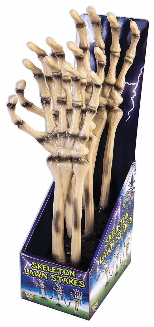 Skeleton Hand Stake With Chain Halloween Prop Décor