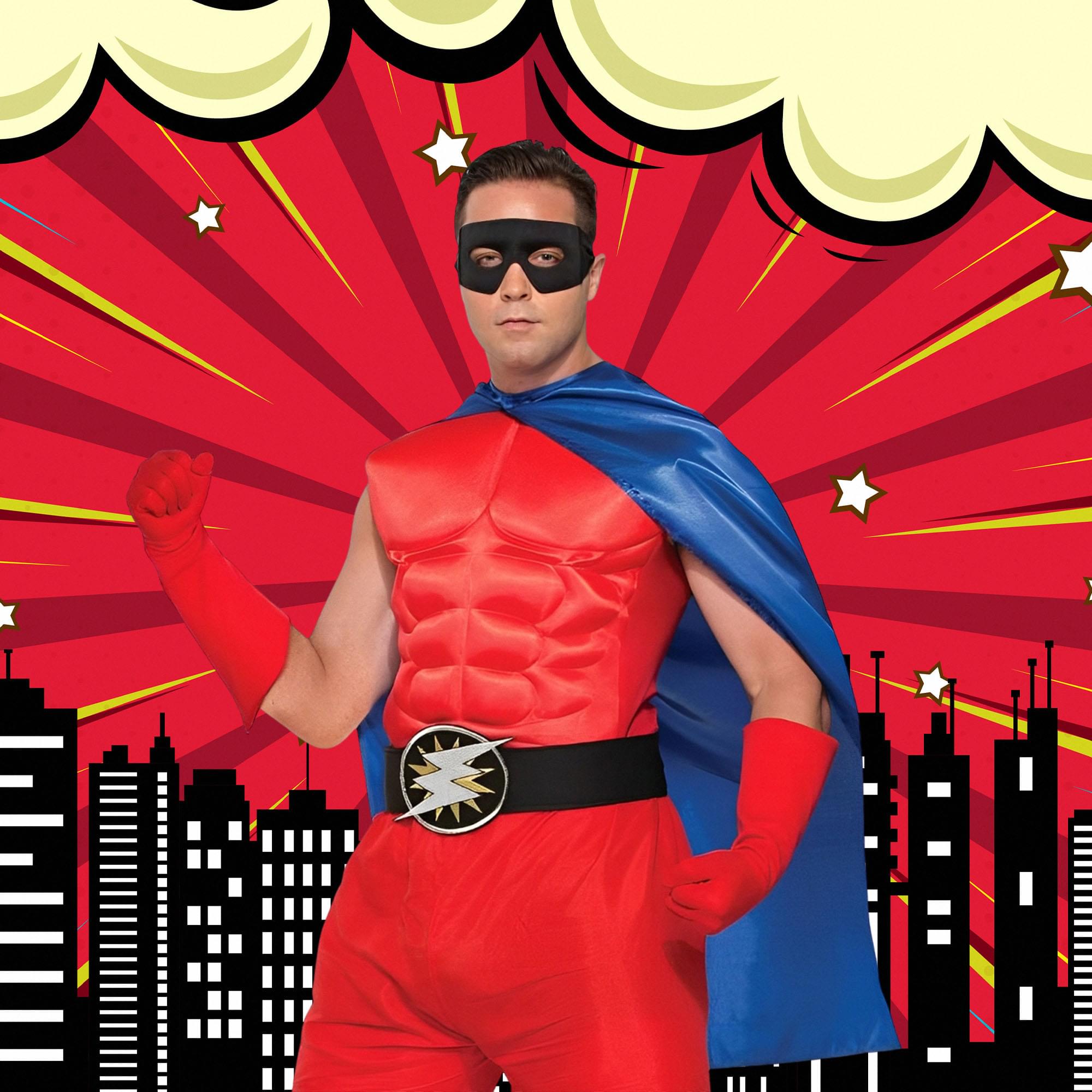 Superhero Blue Costume Cape Adult