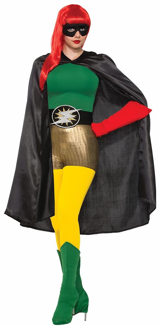 Superhero Black Costume Cape Adult