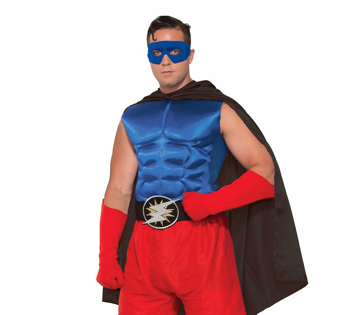 Superhero Blue Costume Muscle Chest Adult Men