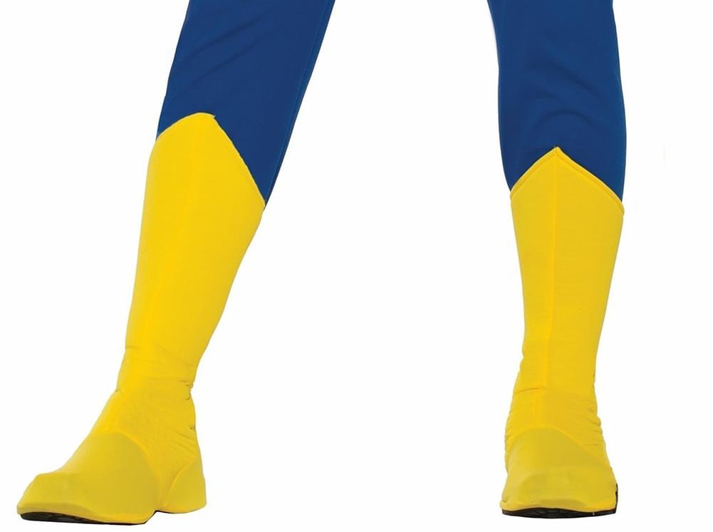Superhero Yellow Costume Boot Tops Adult Medium