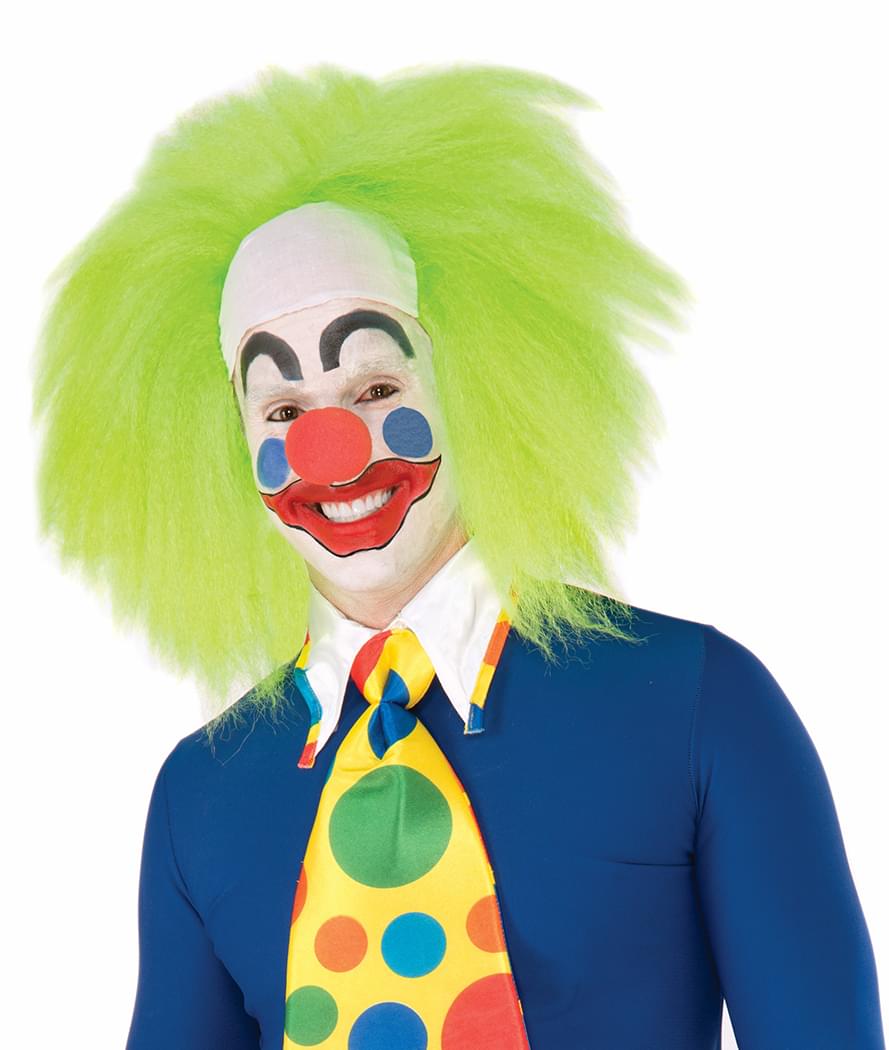 Wild Lime Clown Costume Wig Adult Men