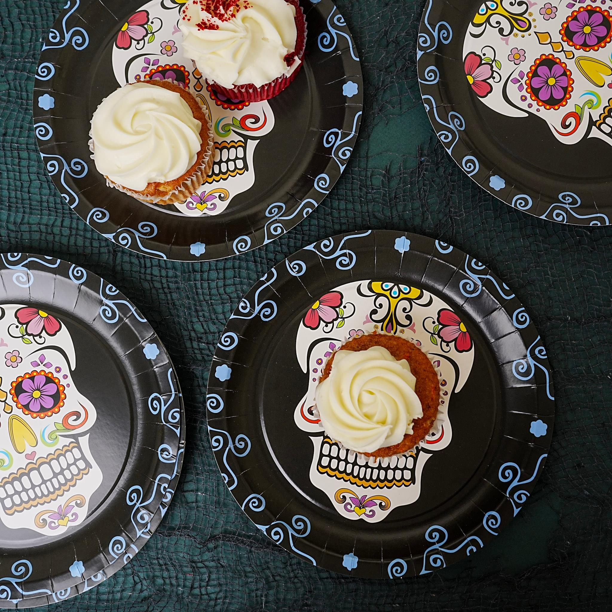 Day Of The Dead 9" Round Disposable Plate 8 Pack