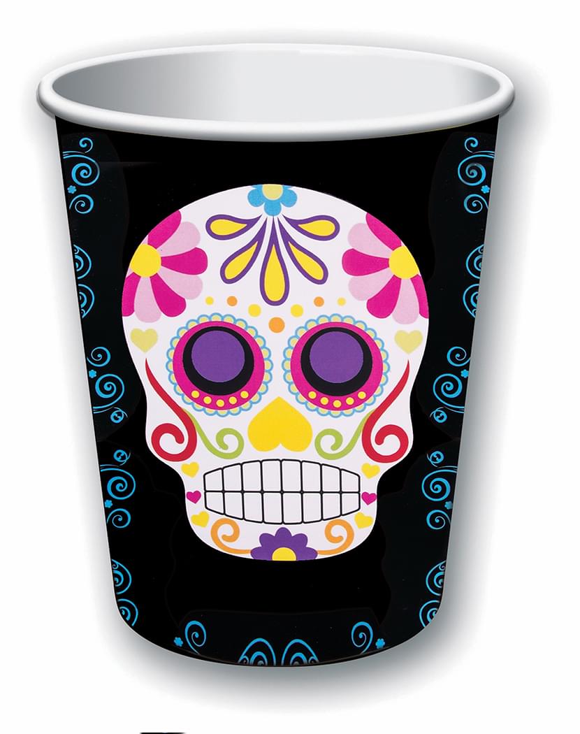 Day Of The Dead Cups 9 Oz Pack of 8