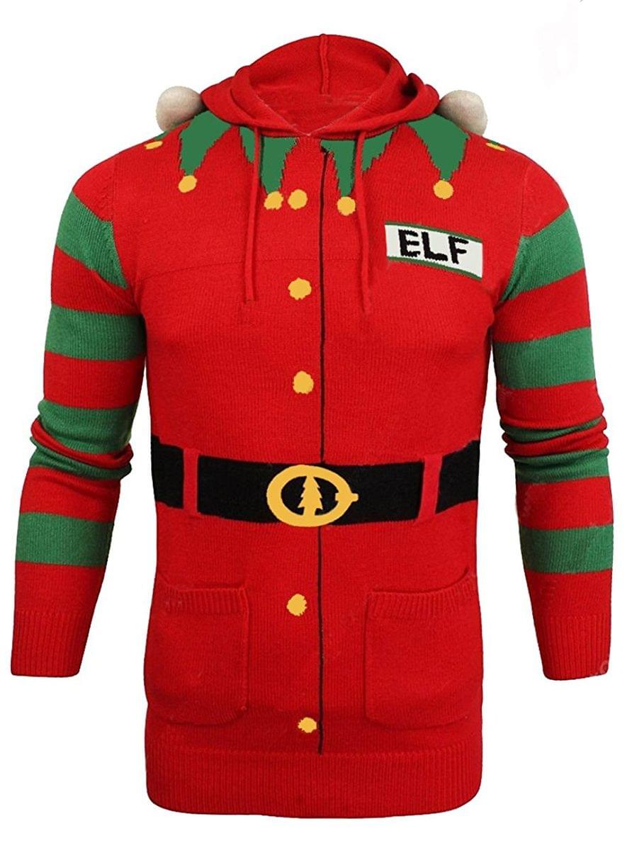Christmas Elf Hooded Knit Sweater