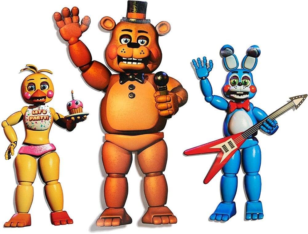 Five Nights At Freddy's Character Cutouts: Freddy 20", Bonnie 15", Chica 14"