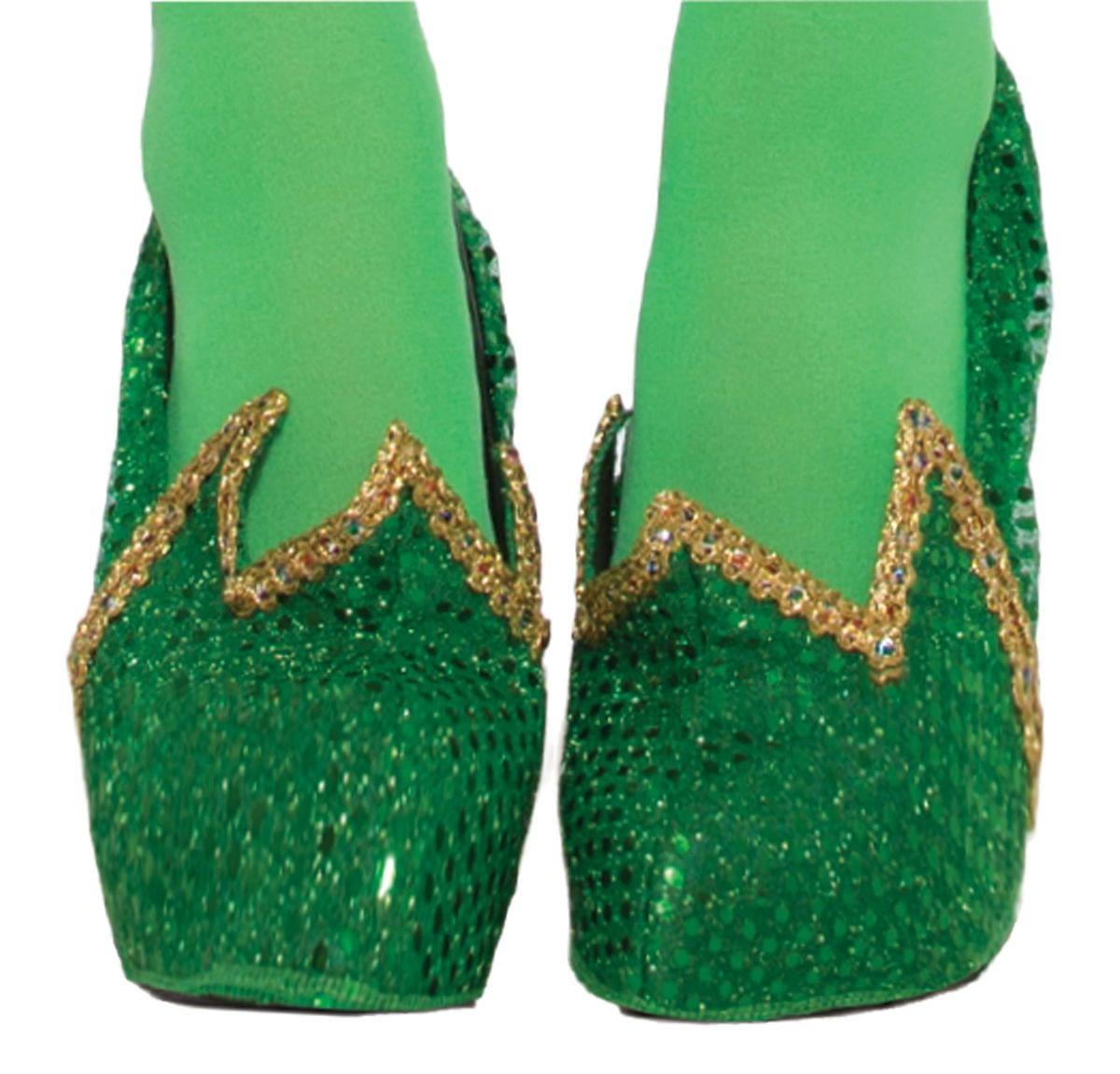 Green Sequin Fairy Costume Shoe Covers