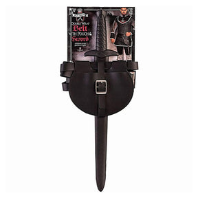 Dark Royalty Medieval King Sword w/ Belt & Pouch Plastic Costume Weapon Set