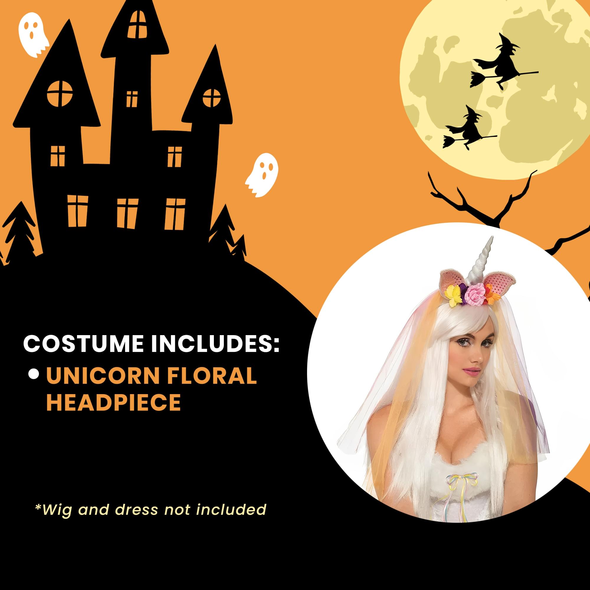 Unicorn Floral Adult Costume Headpiece