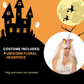 Unicorn Floral Adult Costume Headpiece