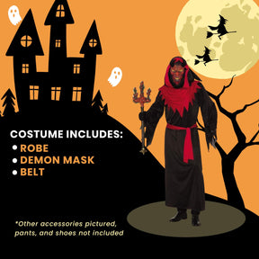 Demon Master Adult Costume Robe, Belt & Mask